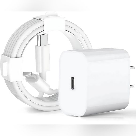 iPhone Lightning Charger - 20W USB-C Power Adapter with Lightning Cable