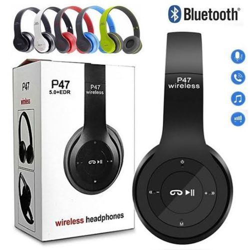 P47 Wireless Bluetooth Headphones - Foldable Over-Ear Headset