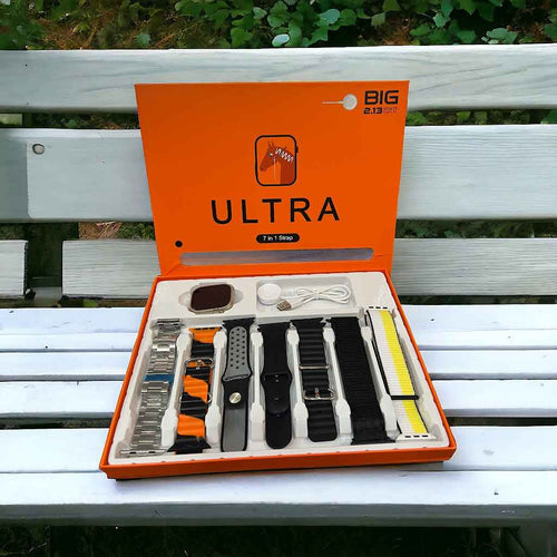 7 in 1 Smart Watch - Complete Package with 7 Interchangeable Straps